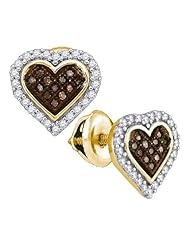 0.25CTW COGNAC DIAMOND MICRO-PAVE EARRING