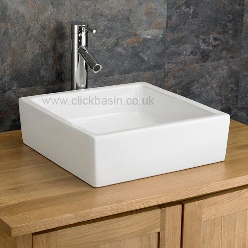Best Deal Clickbasin Bergamo 40cm X 40cm Square Ceramic Countertop
