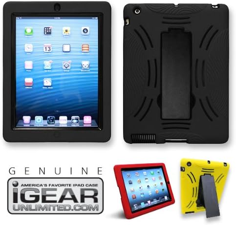 iGear Slim Tough Case G2 for iPad - Built-in Screen Protector and Kickstand (iPad 2/3/4 Black)