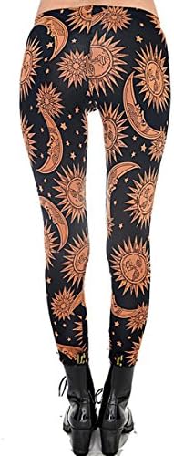 Friday by See You Monday Women's Printed Leggings (L, Sun/Moon)