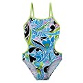Girls' Xhilaration&reg; 1-pc. Peace/Love Swimsuit - Blue/Black