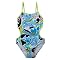 Girls' Xhilaration&reg; 1-pc. Peace/Love Swimsuit - Blue/Black
