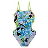 Girls' Xhilaration 1-pc. Peace/Love Swimsuit - Blue/Black