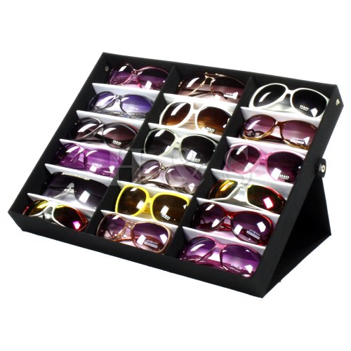 H&S® 18 Pairs Sunglasses Glasses Retail Shop Display Storage Unit Stand Case Box Tray