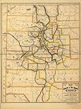 1881 DENVER & RIO GRANDE RAIL COLORADO NEW MEXICO MAP