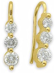 14K Yellow Gold Diamond Earrings - 1.50 Ct. -- LIFETIME WARRANTY