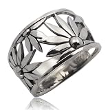 Thaimart Beautiful Sunflower Handmade Ring 925 Sterling Silver