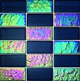 IMAGE OF Alttoglass Precious Stone Aqua Marine 12 x 12 Stone Tile for Kitchen Bathroom (10 Sq. Ft./Case)