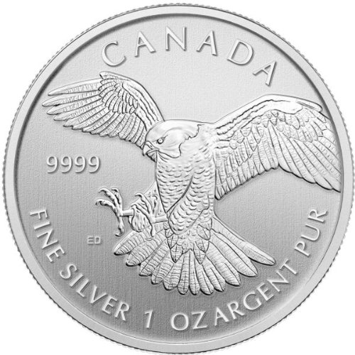 2014 Peregrine Falcon Canadian One Ounce Silver Coin New Series at