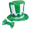 St. Patricks Day Shamrock Hat and Bow Tie Set