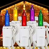 2 Pack Multi-Color - 300 Bulbs - 54 Drops - Lighted Length 17 ft. - Drop Spacing 4 in. - 20 AWG - White Wire - Christmas Icicle Light String - Brite Star 3673000