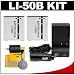 (2) CTA LI-50B Rechargeable Li-ion Batteries + Mini Battery Charger + Cleaning Kit for Olympus SP-800, SZ-10, SZ-20, SZ-30MR, TG-610, TG-810, XZ-1, Stylus TOUGH 6020 & 8010 Digital Cameras