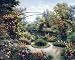 Garden & Foot Bridge 16 x 20 City Land & Sea Art Print Posters