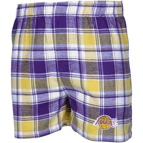NBA Men's Los Angeles Lakers Legend Flannel Boxers (Purple/Gold, Medium)