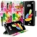 LG K8 Case, LG Phoenix 2 Case, LG Escape 3 Case, Wrist Strap Flip Folio [Kickstand Feature] Pu Leather Wallet Case with ID&Credit Card Slot for K8, LG Phoenix 2, Lg Escape 3 Wallet, Flower Pedal