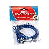 Dog Tie Out Cable/ Home Essential Dog Cable /7' Feet Puppy Dog Tie Out Cable /Heavy Duty Tie Out (Blue)