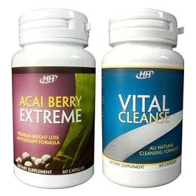 Acai Berry Extreme / Vital Cleanse Colon Cleanse Set - Powerful Weight Loss Diet Pill Combination