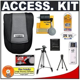 Olympus Black Neoprene Camera Case + Tripod + Precision Design Accessory Kit for Stylus... by Olympus