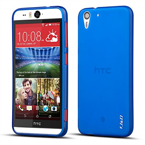 HTC Desire Eye Case, J&D [Drop Protection] Desire Eye Case [Slim Cushion] Protective Shock Absorption Jelly Slim Case for HTC Desire Eye (Blue)