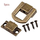 5個入り 木箱アクセサリー バックルスナップ シャックル ボックスロック 金属バックル ネジ付き 木箱装飾 25*20mm ブロンズ