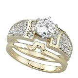 14K Yellow Gold Diamond Wedding Set Semimount