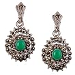 Valentine Day Gift Sterling Silver Onyx Earrings 1 inches (erg190)