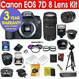 Canon EOS 7D 18 MP Digital SLR Camera with 8 Lens Deluxe Camera Outfit