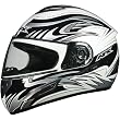 AFX Multi Adult FX-100 Sports Bike Motorcycle Helmet w/ Free B&F Heart Sticker Bundle - Pearl White
