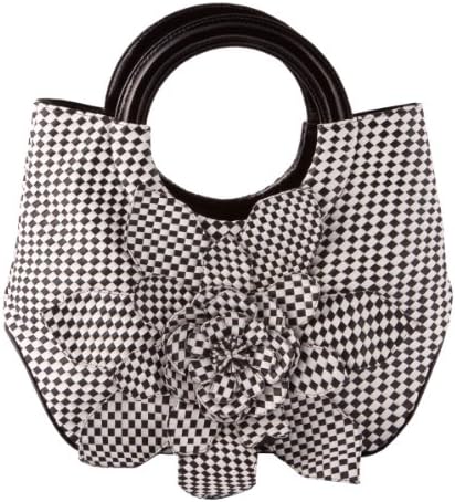 Jesselli Couture Buco La Fleur Handbag, Black & White, Houndstooth