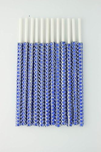 Royal Blue Bling Sticks with Rhinestones for Cake Pops, Truffles, Pie Pops, Strawberries, Etc, 12 Pack