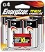 Energizer MAX D Alkaline Batteries, 4-Count