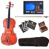 Cecilio CVA-400 Solidwood Rosewood Fitted Viola Package with Tuner, Case, Bow, Rosin & Extra Set Strings - 15.5 inches