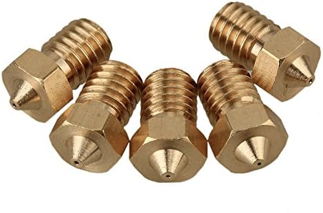 CNBTR 0.5mm Yellow Brass Nozzle 3D Printer Extruder Print Head for E3D J-head Nozzle 1.75mm Filament Pack of 5