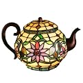 Tiffany-Style Teapot Accent Lamp - Cream
