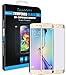 LUVVITT TEMPERED GLASS Screen Protector for Samsung Galaxy S7 Edge - Clear / Gold Platinum