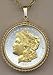 Morgan Silver Dollar (1878 - 1921) Two Tone Rope Bezel U.S. Coin with 24
