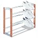 Expanding Shoe Rack - 25" to 47" - (Chrome/wood)