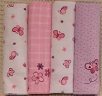 Just Born 4-Pack Flannel Receiving Blankets - Flutters and Flowers