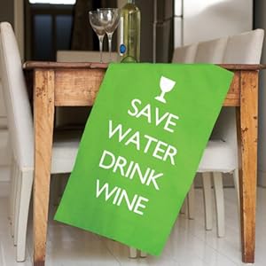 Catherine Colebrook Save Water Drink Wine Tea Towel