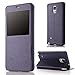 Arbalest Samsung Galaxy Note 4 Case , [Brushed Texture] [ Window View ] PU Leather Flip Folio Cover Case with Window View for Samsung Galaxy Note 4 IV - DarkBlue