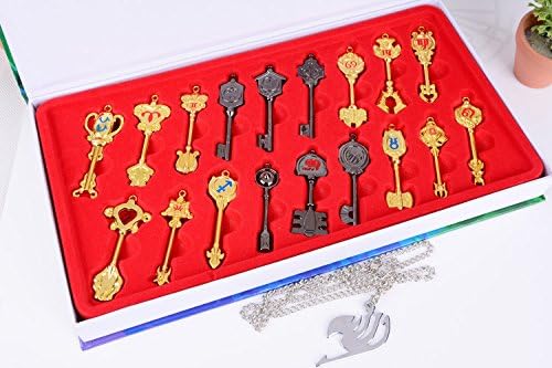 TL New Cosplay Anime Fairy Tail Lucy 18pcs of Keys Ring Pendant Charms