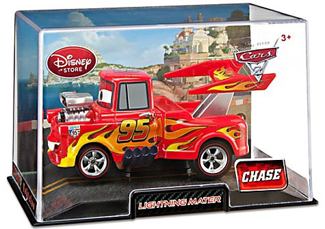 Disney / Pixar CARS 2 Movie Exclusive 148 Die Cast Car In Plastic Case Lightning MATER Chase Edition!-image