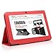 TabSuit Dragon Touch Y88X Plus PU Leather Case Stand Cover for 7'' Dragon Touch Y88X Plus/ Y88X/ Y88, KingPad K70/ K77, NeuTab N7/ N7 Pro, Chromo, ProntoTec, iRulu, Zeepad, Alldaymall w/ Dual Camera (Red)