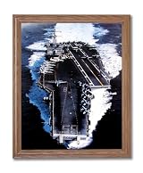 USS Enterprise Aircraft Carrier Naval Ship Military Wall Picture Oak Framed Art Print