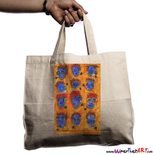 "Hiya" By Ahmet Ozcan Art Tote 14.5" X 15.5"