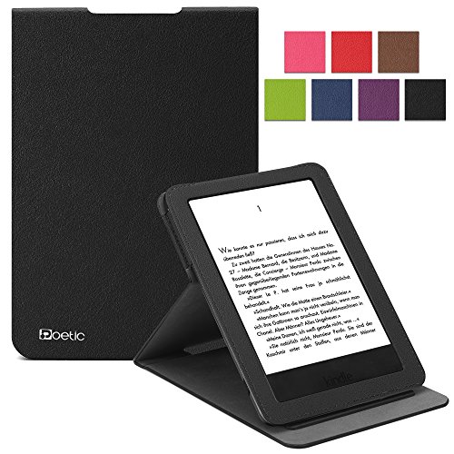 Kindle 7th Gen Case - Poetic Kindle 7th Gen Case [Sophistication Series] - [Lightweight] [Vertical Viewing Stand] PU Leather Flip Cover Case for Amazon Kindle 7th Gen Black (3 Year Manufacturer Warranty From Poetic)