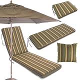 11 Foot Market Umbrella, Black, Olive, Gold Stripe