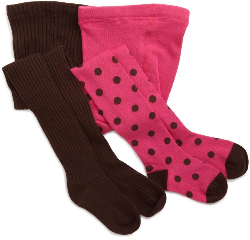 Stride Rite Girls 2-6x Two Pack Dot Rib Heavyweight Tight, Assorted, 2/4