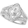 14K White Gold Diamond Engagement Ring - 0.75 Ct.
