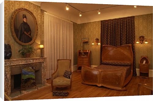Canvas Prints of Art Nouveau bedroom interior in the Musee de lEcole de Nancy, Nancy, from Robert Harding